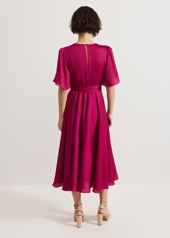 Phase Eight Abbie Textured Dress Pink Canada | HXALSY-310